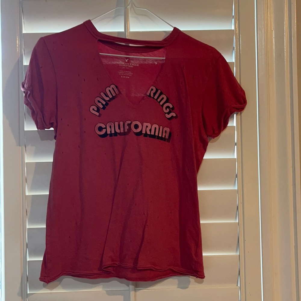 Red American eagle shirt